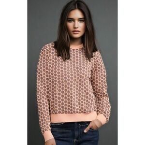 Marni Polka Dot Metallic Sweater Size X-Small Pink Crew Long Sleeve Spain 40 EUC